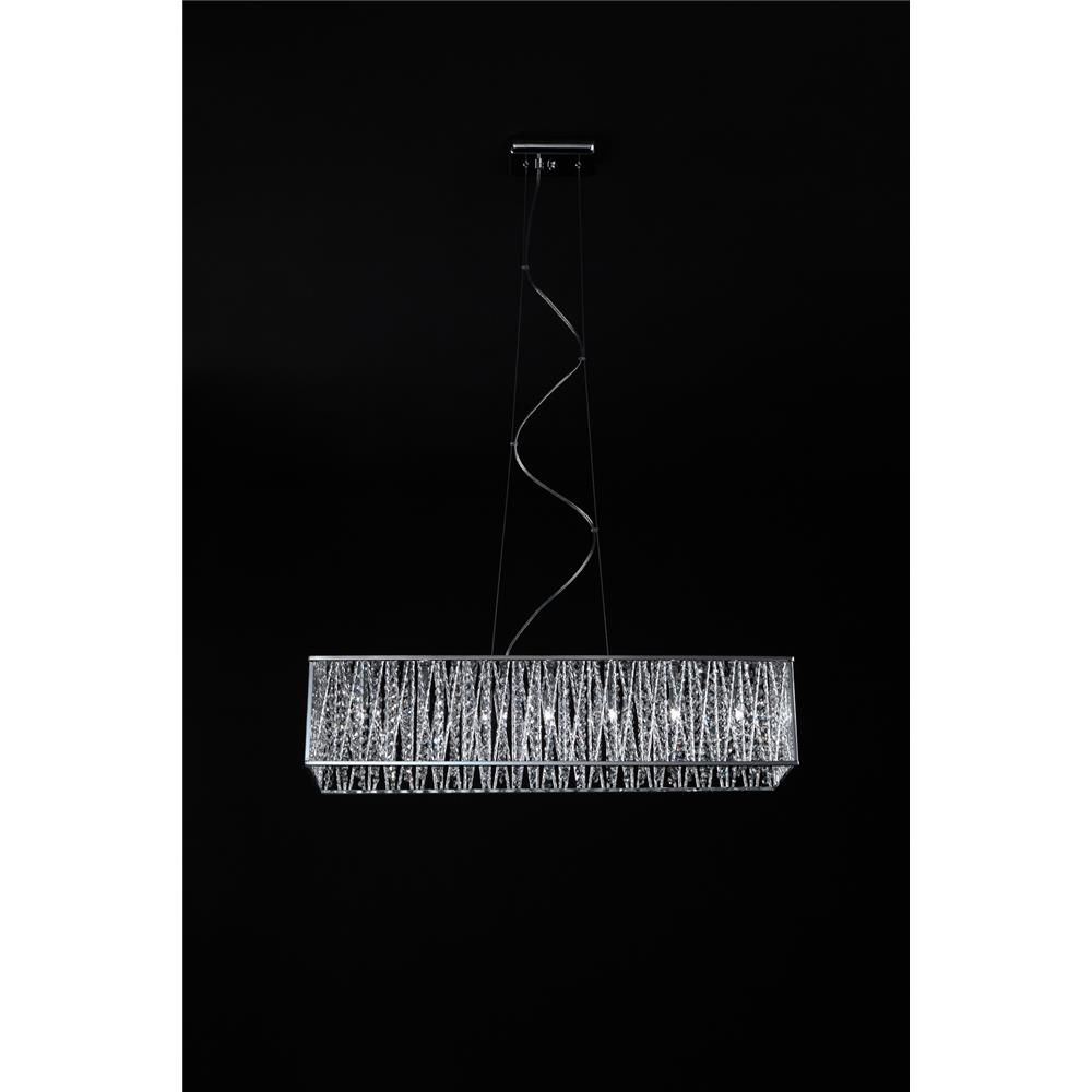 Z-Lite 872CH-34 7 Light Pendant in Chrome with a Silver Shade